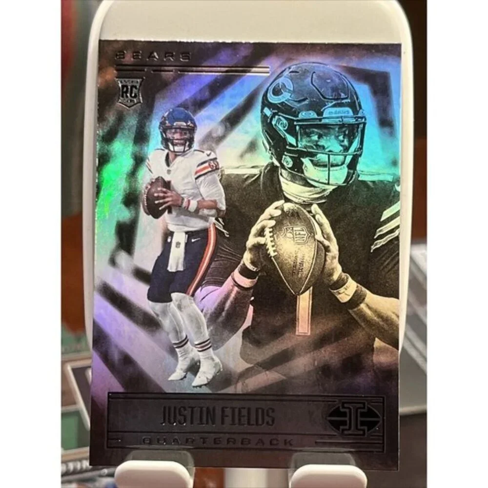 Justin Fields RC 2021 Illusions 62 Rookie Pittsburgh Steelers Black Foil